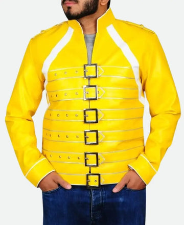 Wembley 1986 Freddie Mercury Yellow Leather Jacket