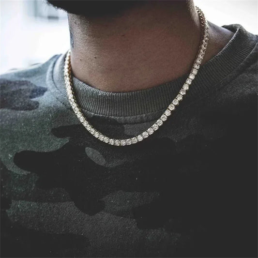 4mm Crystal Rhinestone Cuban Chain