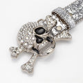 Silver Shiny Skull Buckle with Crystal Strap Rhinestone Belt-Belts-The Rhinestone Belts