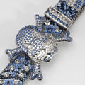 Gengar Buckle with Snake Blue Strap and Blue Studs Rhinestone Belt-Belts-The Rhinestone Belts