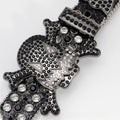 Gengar Buckle with Black Strap and Crystal Studs Rhinestone Belt-Belts-The Rhinestone Belts