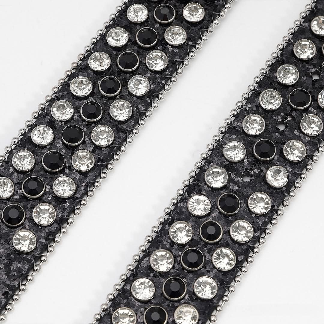Gengar Buckle with Black Strap and Crystal Studs Rhinestone Belt-Belts-The Rhinestone Belts