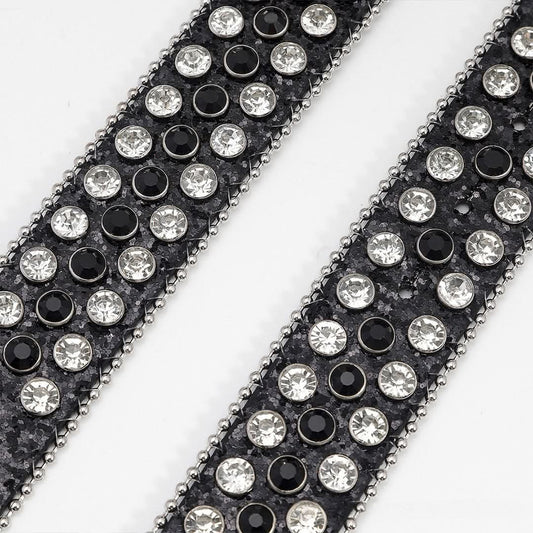 Gengar Buckle with Black Strap and Crystal Studs Rhinestone Belt-Belts-The Rhinestone Belts