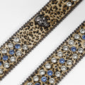 Gengar Buckle with Leopard Strap and Black Studs Rhinestone Belt-Belts-The Rhinestone Belts