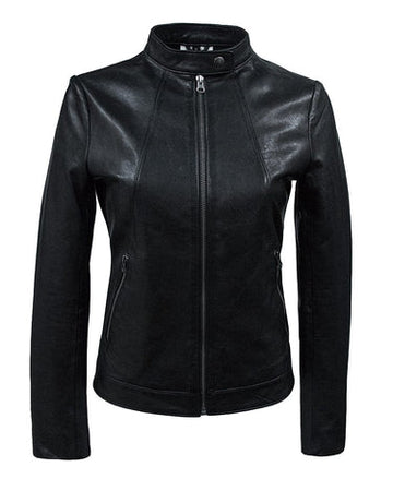 Women's Black Prison Moto Leather Jacket
