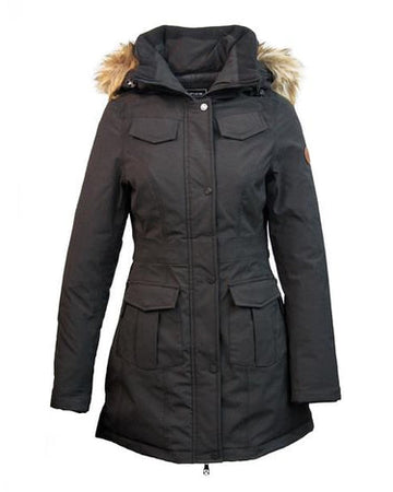 Women's Black Parka Moto Leather Jacket