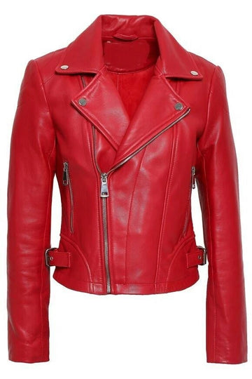 Women's Red Baash Leather Jacket